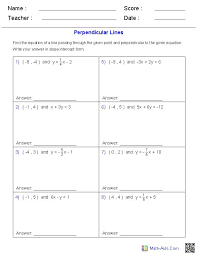 Geometry Worksheets Parallel And