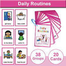 الروتين اليومي للأطفال بطاقات تعلم الكلمات الإنجليزية من مونتيسوري ألعاب  تعليمية جدولة الألعاب المعرفية هدايا للأطفال - دمى وألعاب - Temu Bahrain