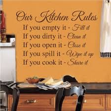 Kitchen Rules Wall Decal Saying