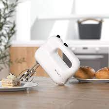 Amazon.com: MYVES Hand Mixer Boasts a Powerful motor, 5 Speeds, Durable  Stainless Steel Design, Fashion White Color and User-Friendliness, 5  Attachments, Ideal For both Chefs and Beginners: Home & Kitchen