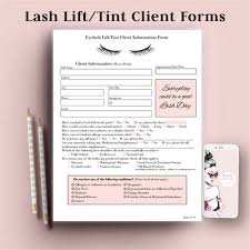 Lash Lift Tint Client Forms Client