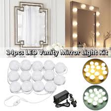 Custom white double vanity with center tower and led mirrors. 14pcs Hollywood Style Led Vanity Lights Bulb Kits Plug In Remote Dimmable For Makeup Dressing Table Buy At A Low Prices On Joom E Commerce Platform