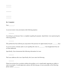 Complaint Letter To Landlord Free Sample Template