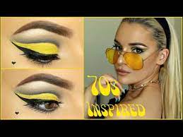 yellow 60s 70s inspired makeup