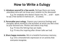 How To Write A Eulogy With 3 Sample Eulogies Wikihow