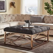 Check out our ottoman coffee table selection for the very best in unique or custom, handmade pieces from our chairs & ottomans shops. Weston Home Libby Button Tufted Cushion Ottoman Coffee Table With Champagne Gold Geometric Base Dark Grey Linen Walmart Com Walmart Com