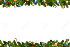 Christmas Frame With Fir Tree Decoration And Mistletoe Isolated