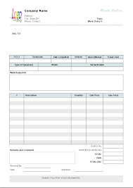 Work Order Template Invoice Manager For Excel